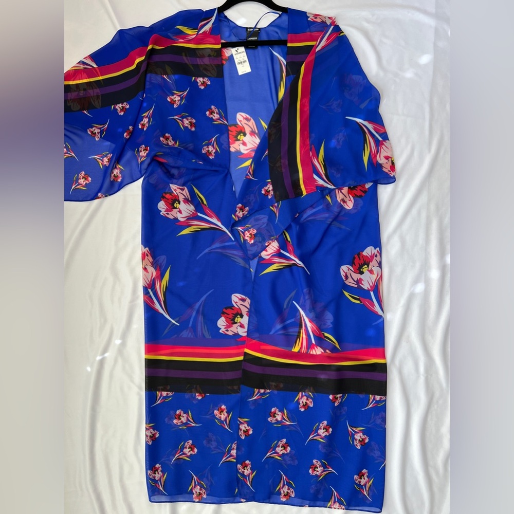 NWT Express Kimono cardigan one size /blue